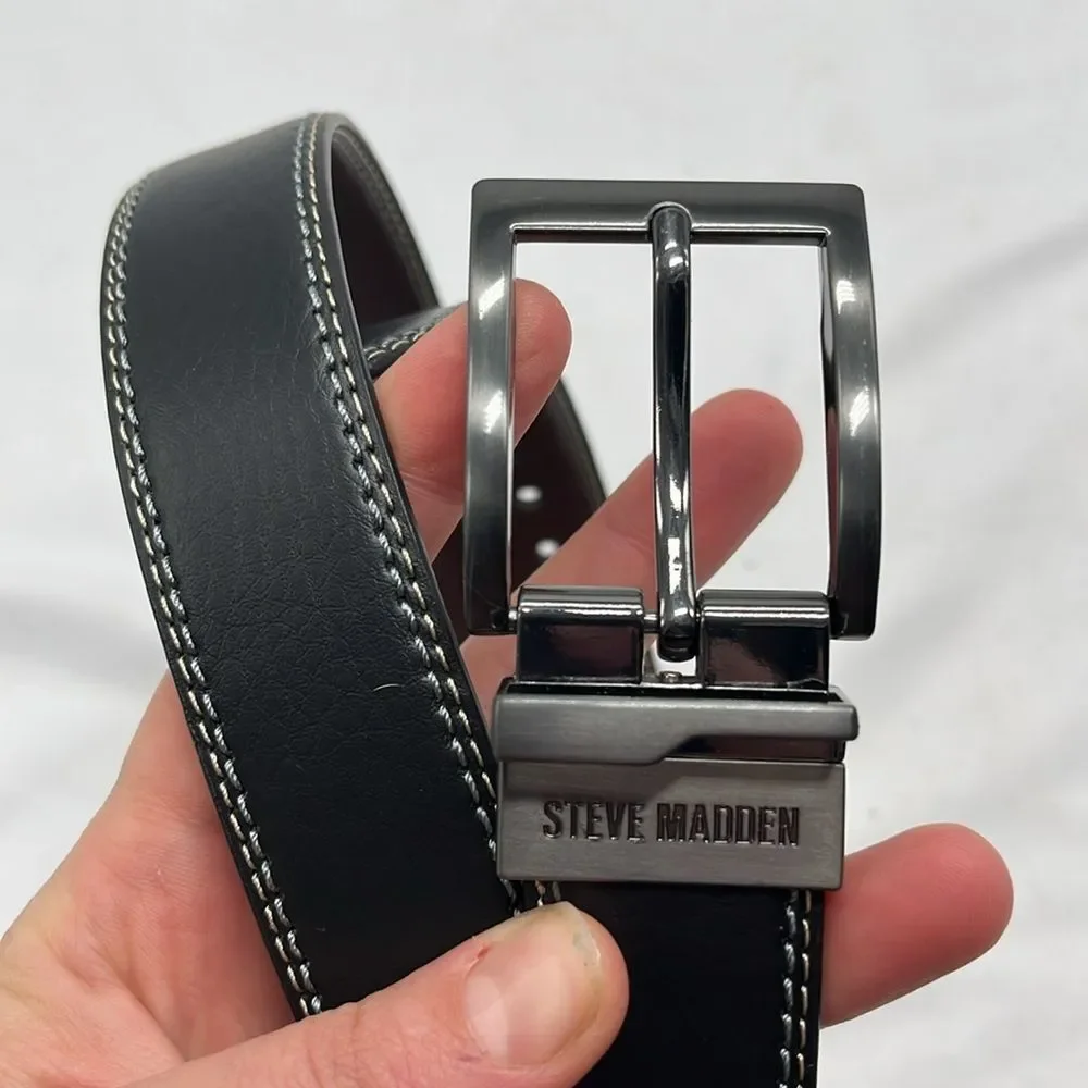 Black Leather Steve Madden Men's Belt